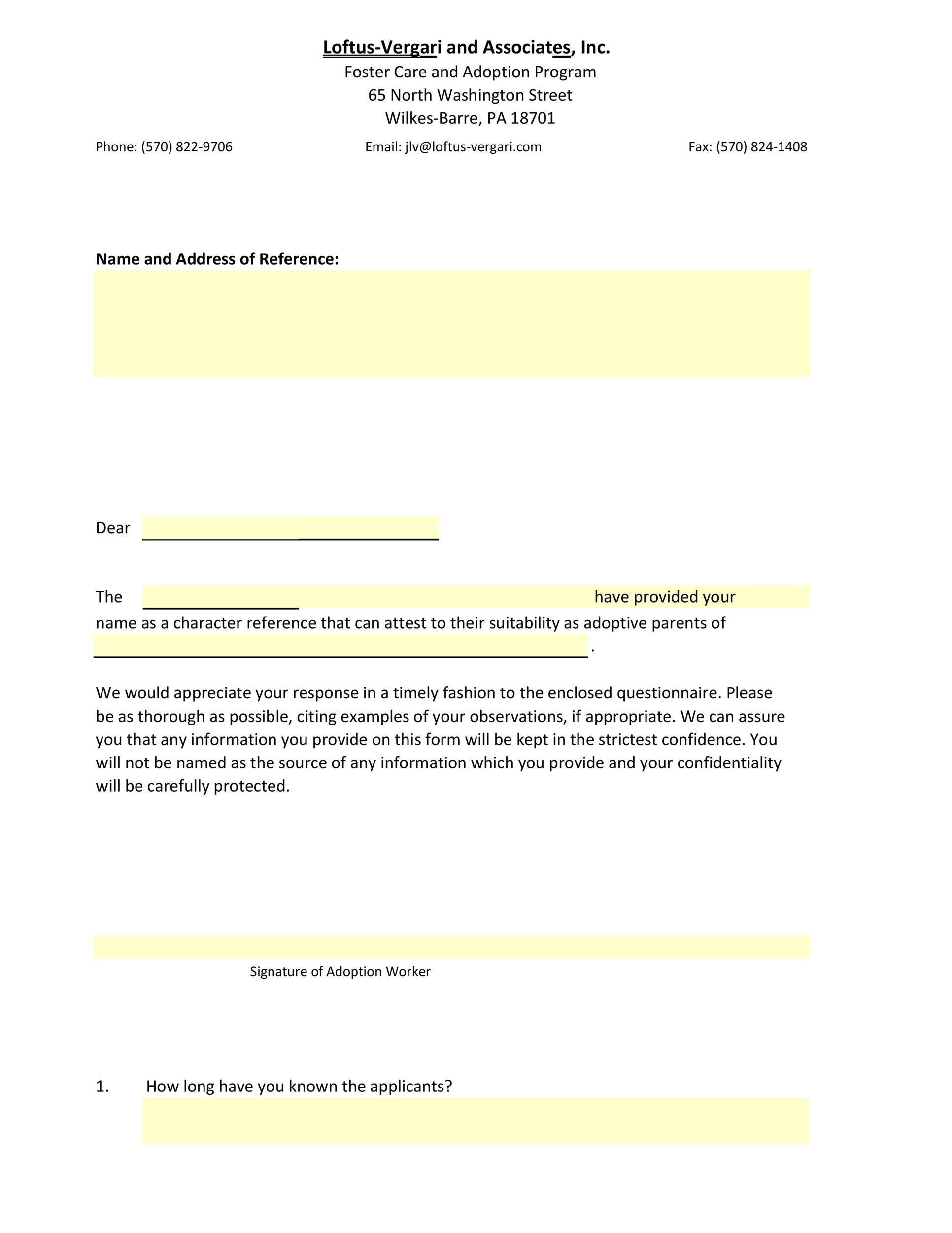 Adoption Recommendation Letter Template