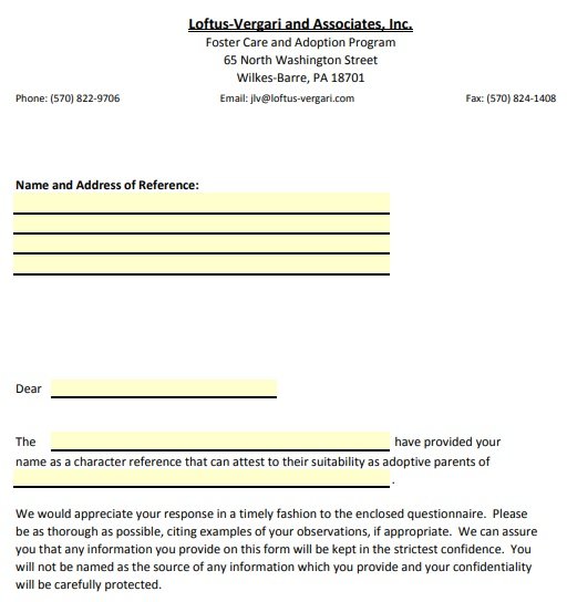 Adoption Recommendation Letter Template