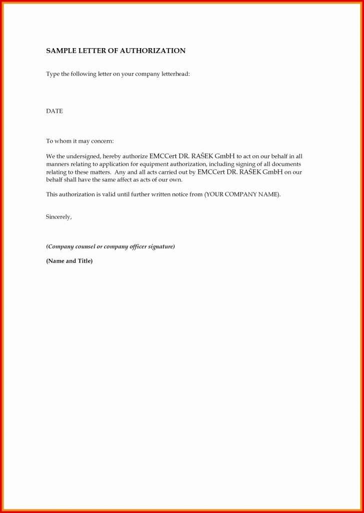 Bank Letter of Authorization Template