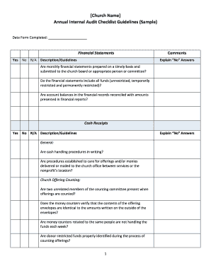 Financial Audit Checklist Template