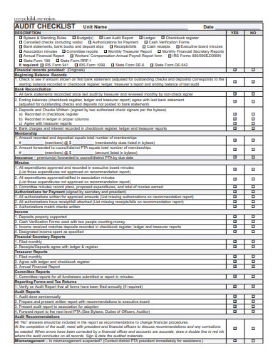 Financial Audit Checklist