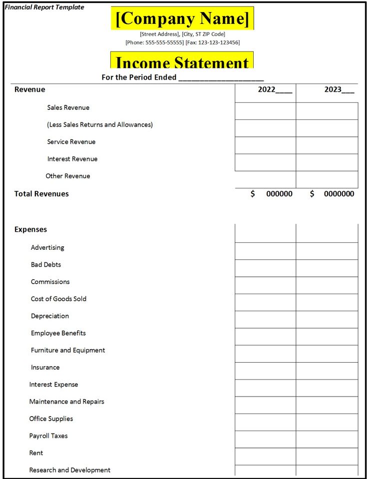 Financial Report Template