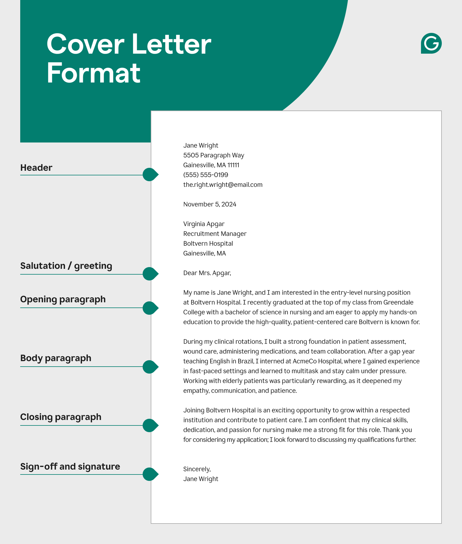 First Job Cover Letter Template