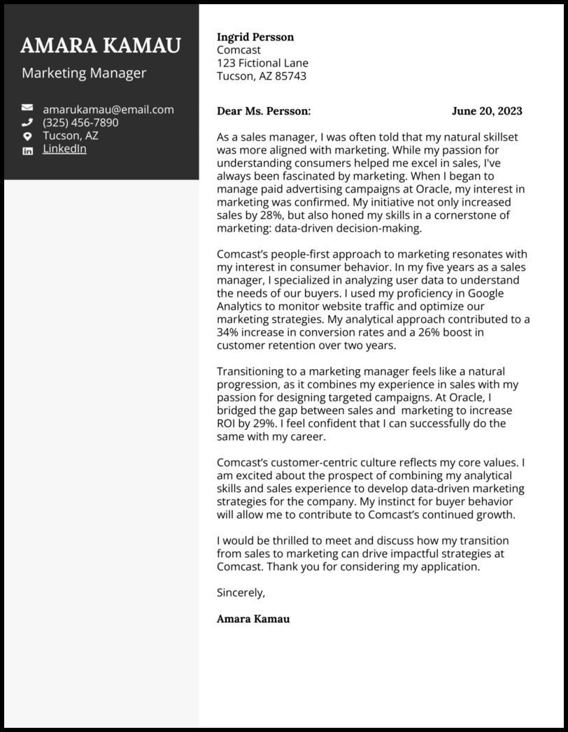 First Job Cover Letter Template