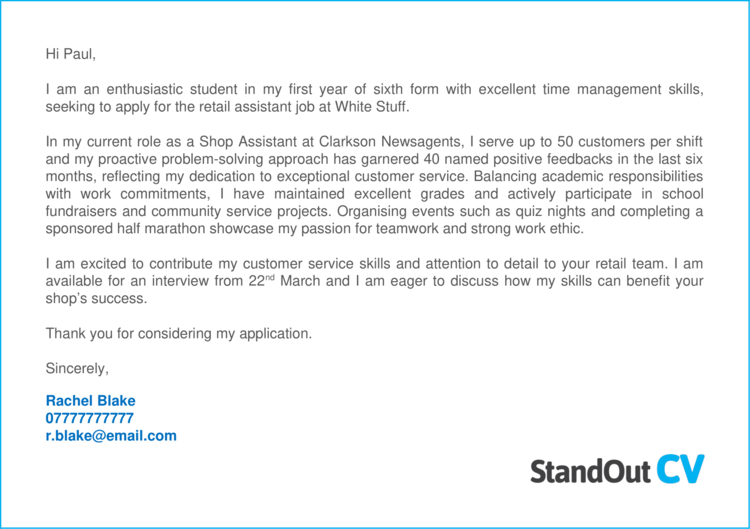First Job Cover Letter Template