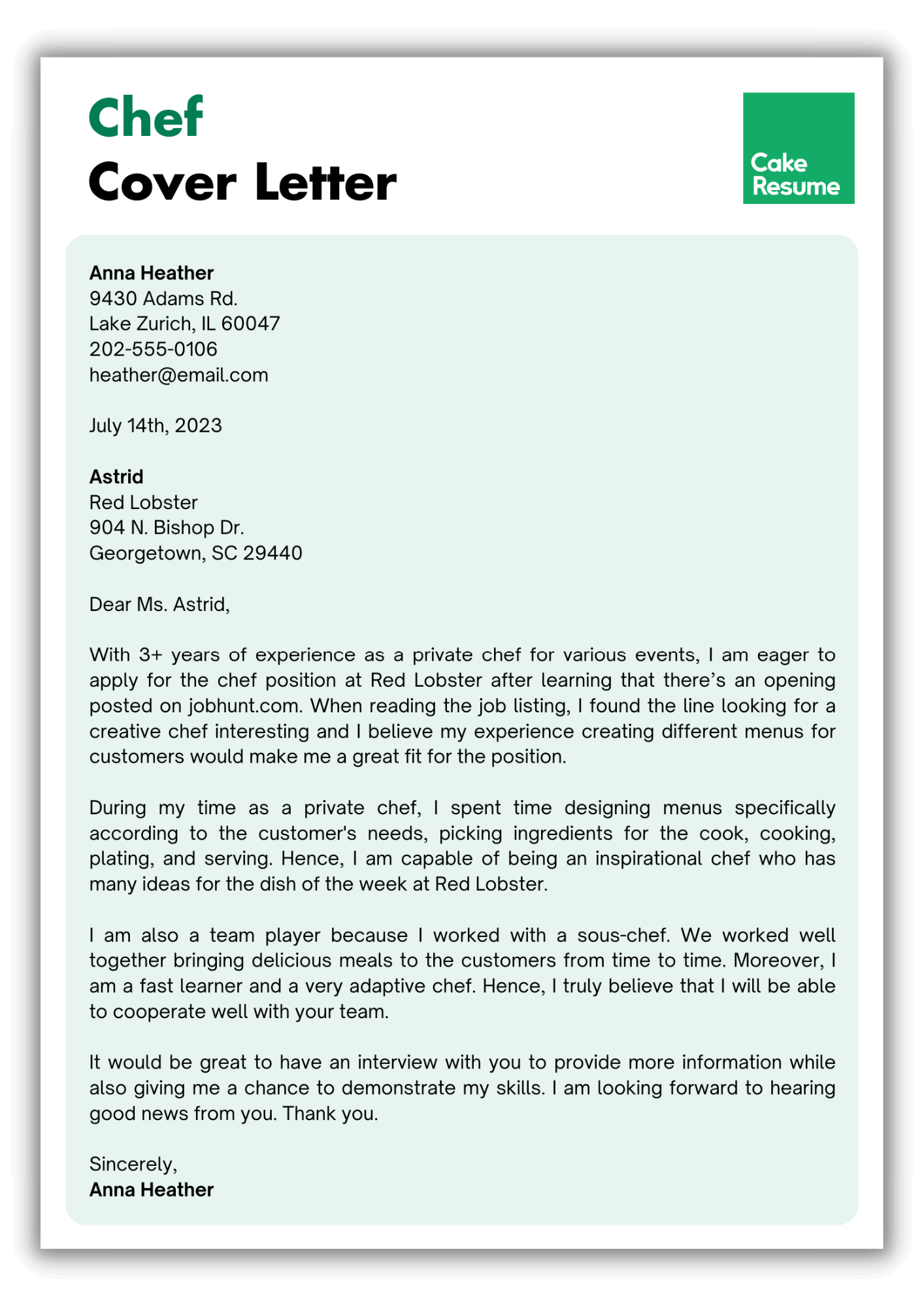First Job Cover Letter Template