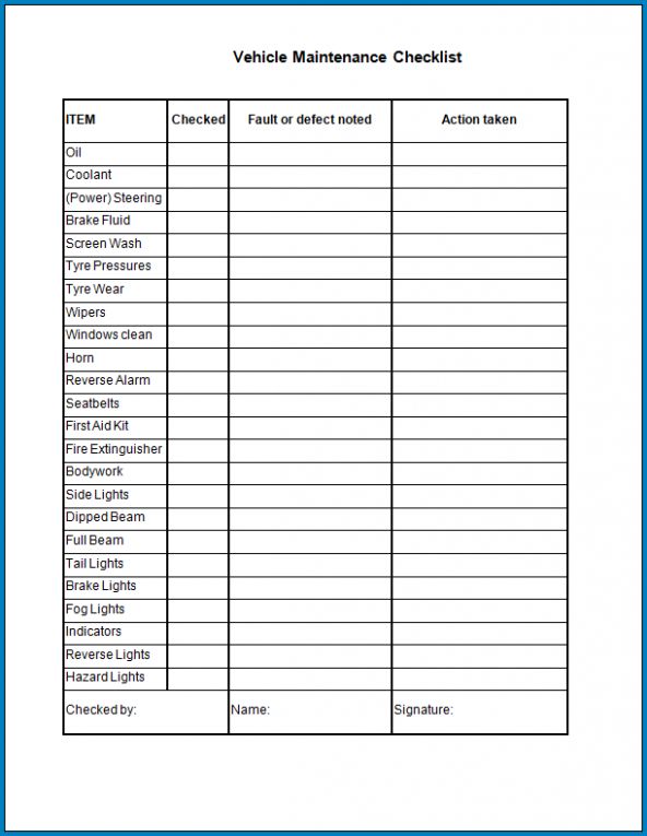 Free Printable Fleet Vehicle Maintenance Log Template Templat Free Printable Fleet Vehicle Maintenance Log Template Templat
