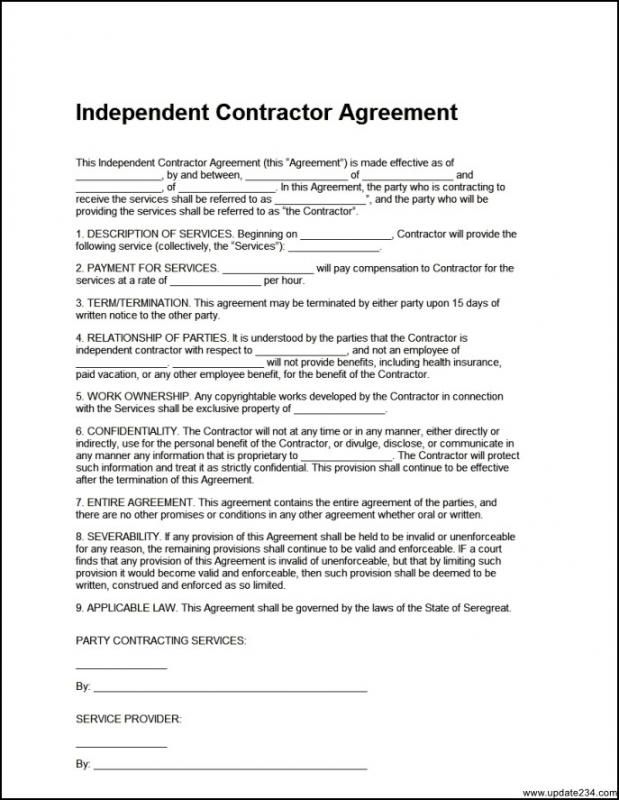 General Contractor Agreement Template