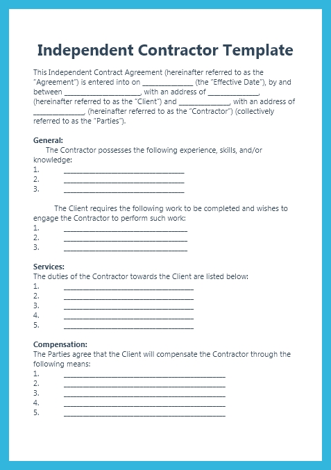 General Contractor Agreement Template