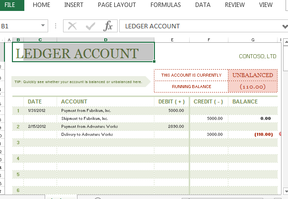 General Ledger Template