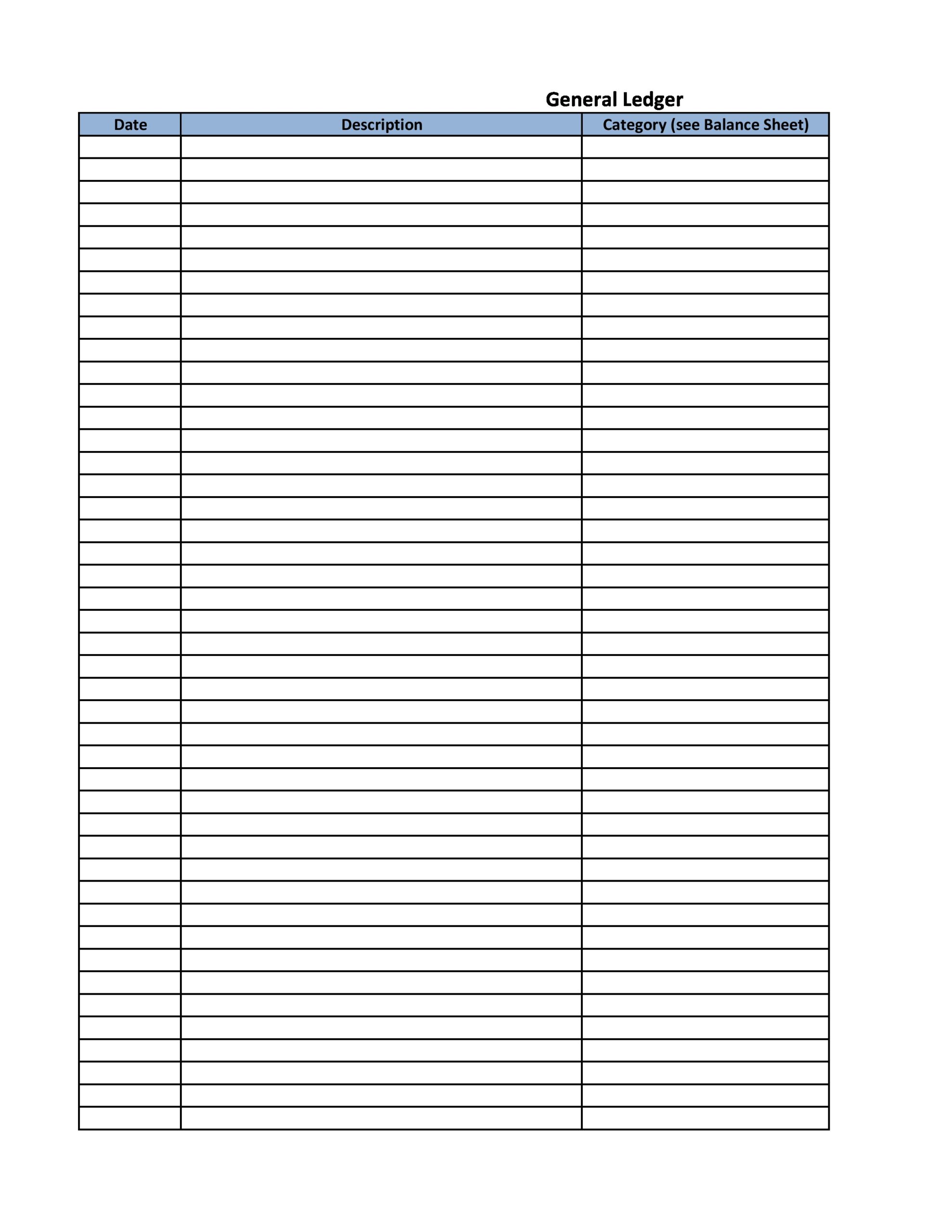 General Ledger Template