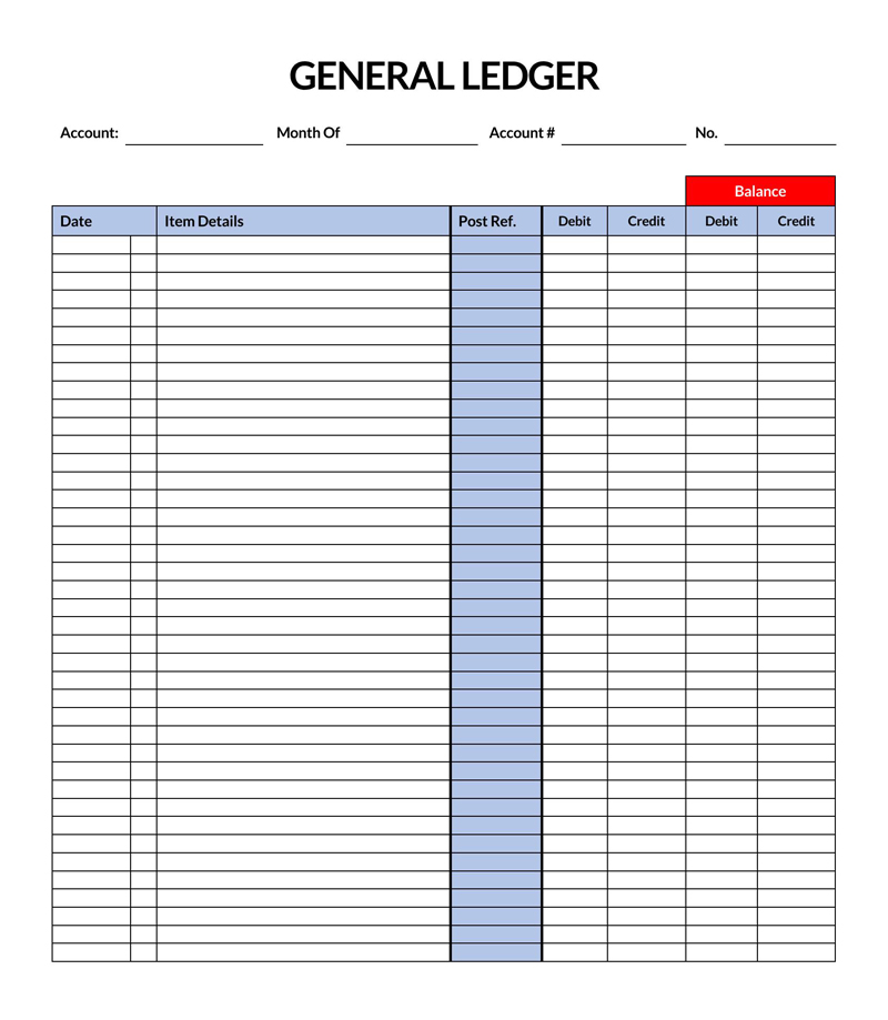 General Ledger Template