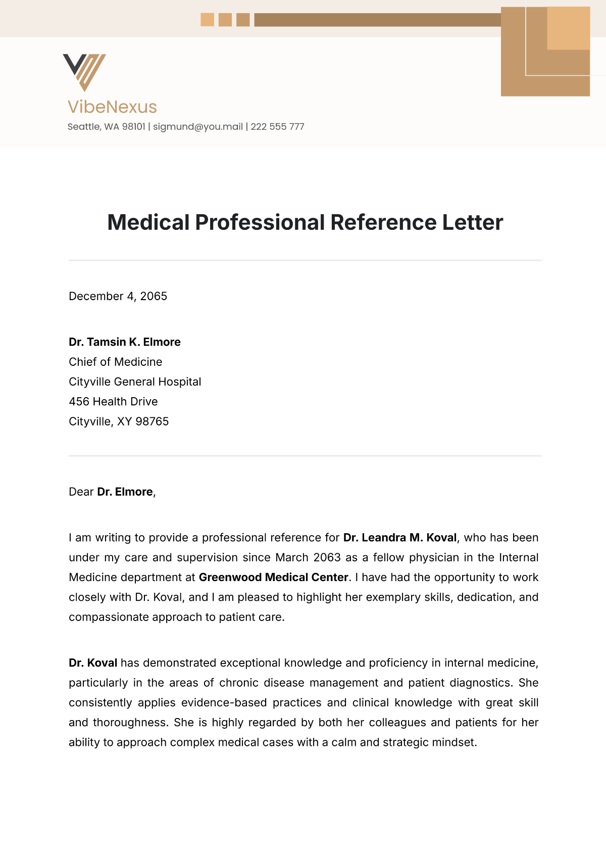 General Reference Letter Template