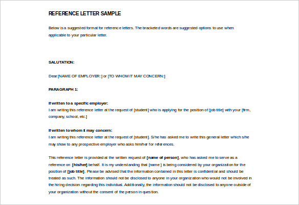 General Reference Letter Template