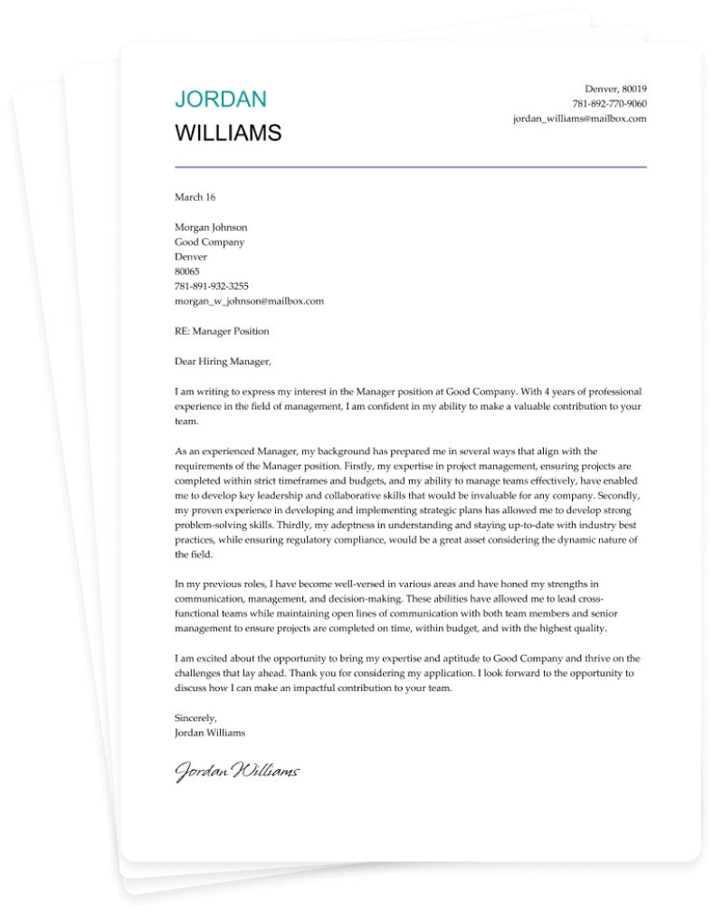 Generic Cover Letter Template