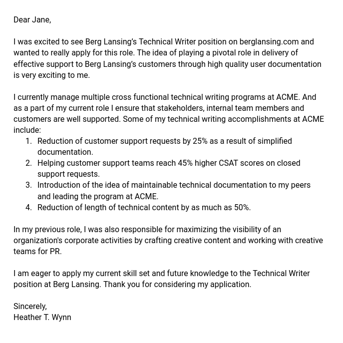 Generic Cover Letter Template