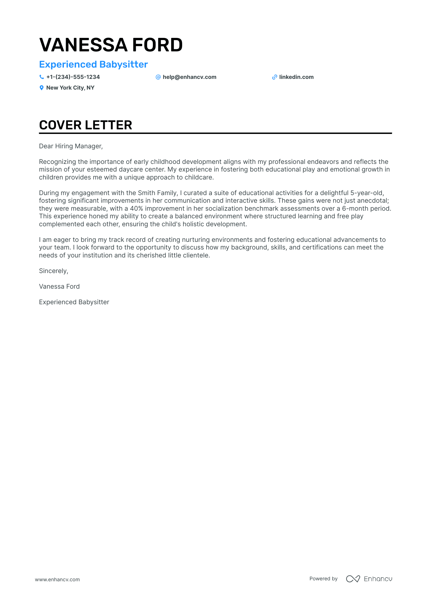 Nanny Resignation Letter Template