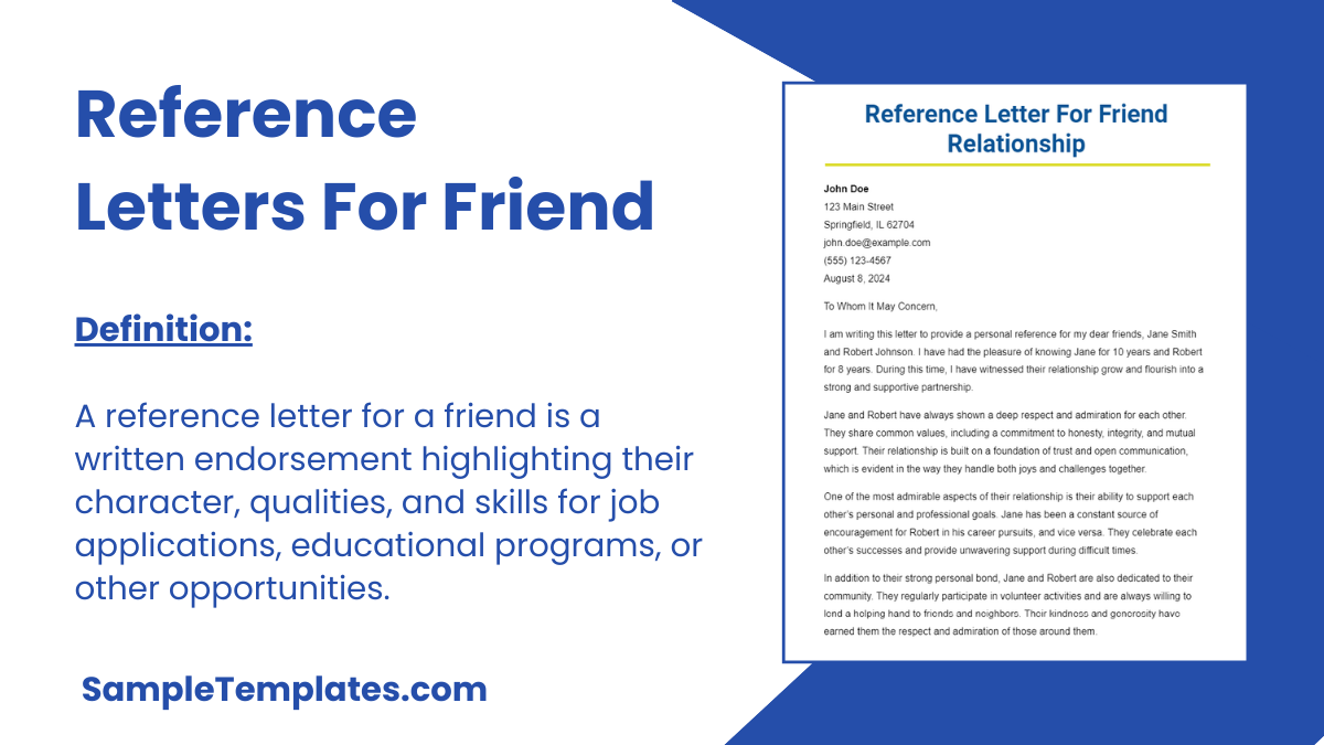 Recommendation Letter Template for Tenant From Friend