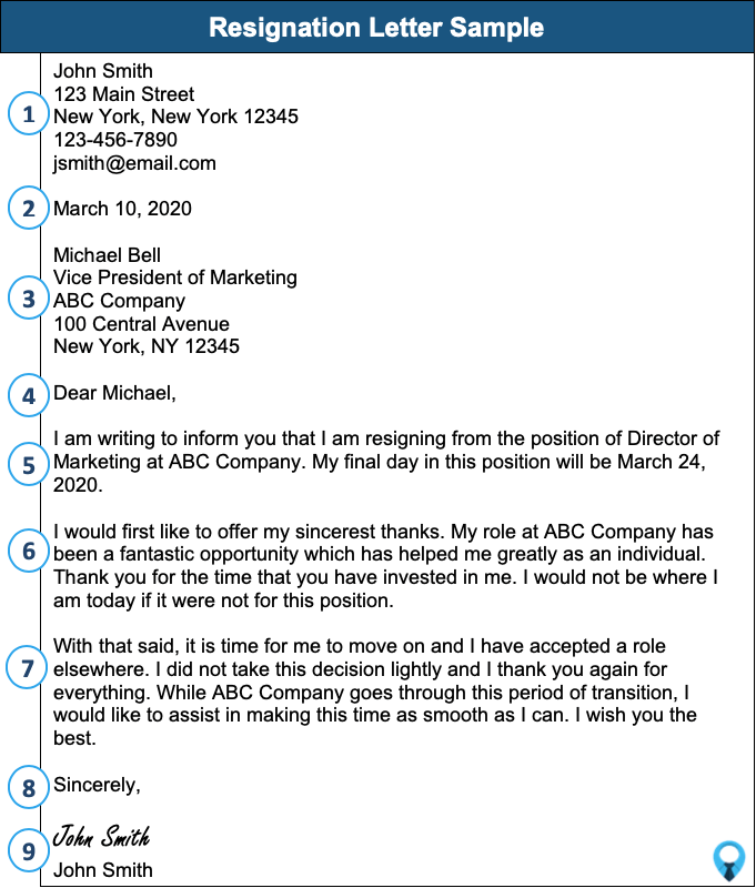 Resignation Letter Template Because of New Job