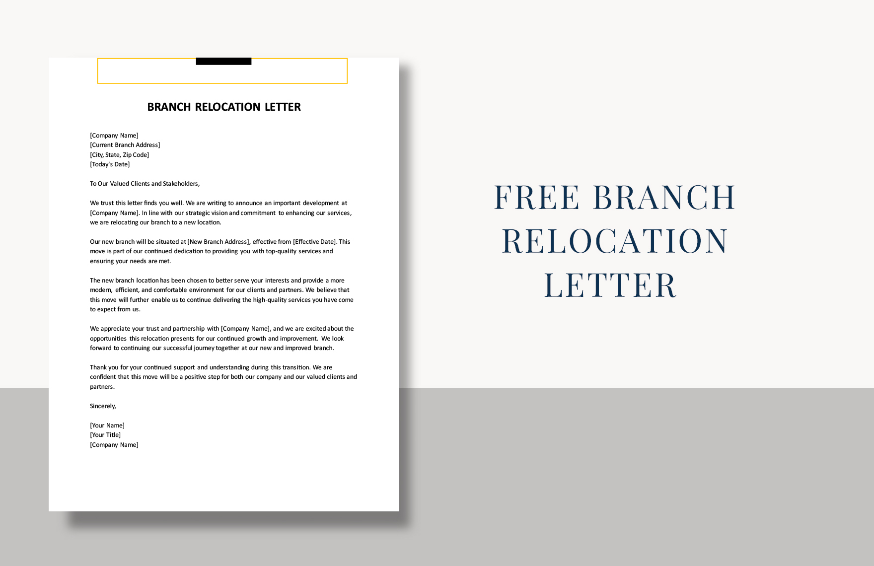 Resignation Letter Template Due to Relocation