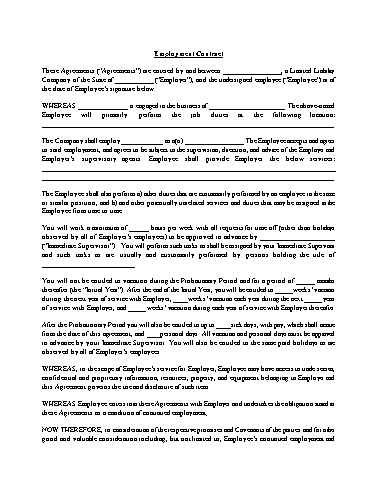 Work Contract Termination Letter Template