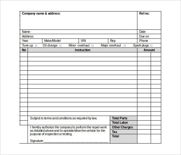 Work Order Template