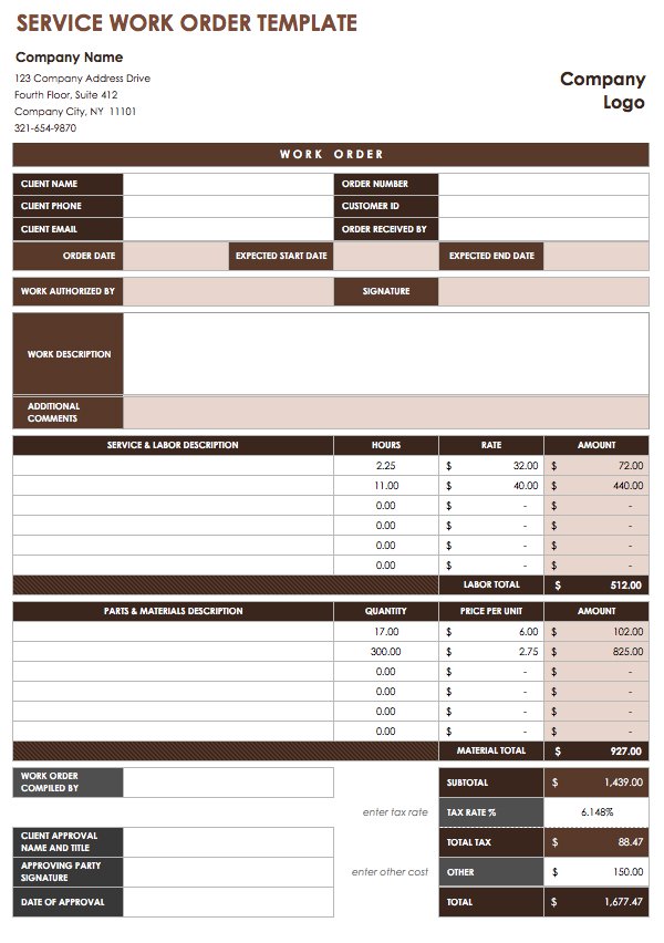 Work Order Template